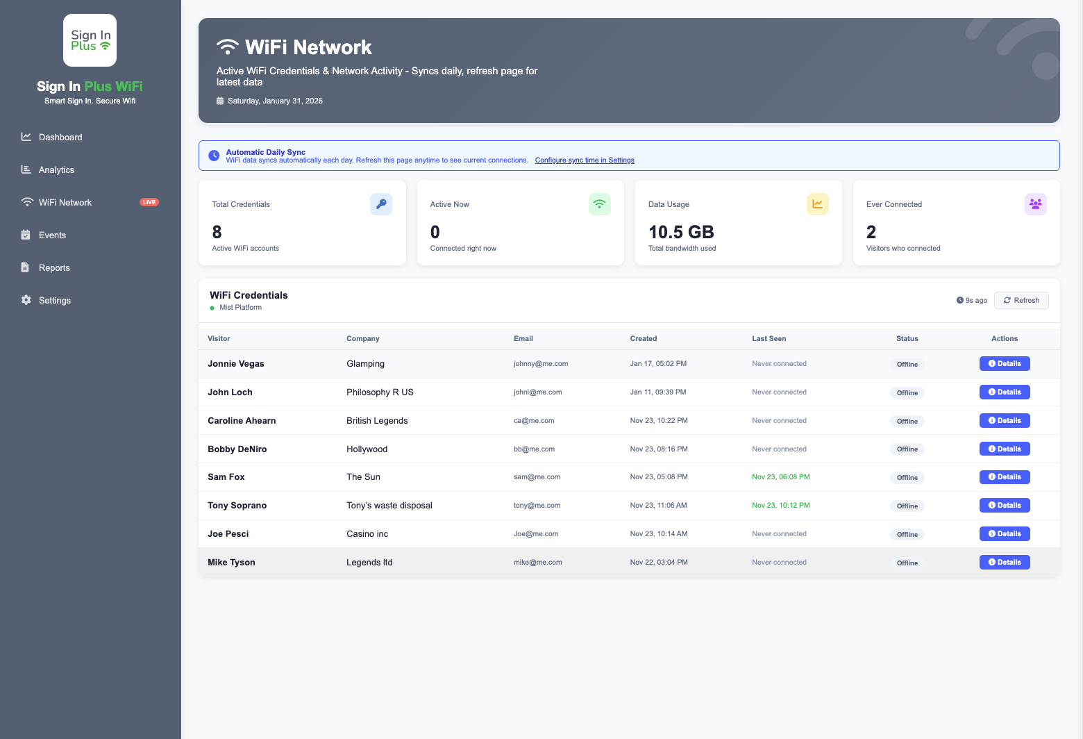 WiFi Network Configuration Dashboard